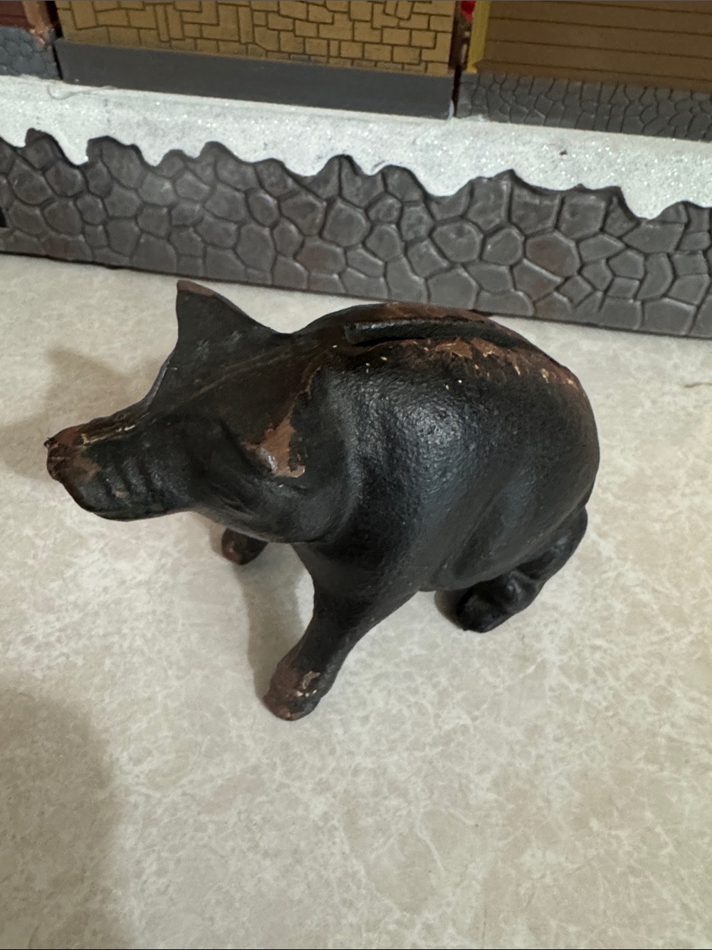 Cast Iron Pig ugly piggy bank
